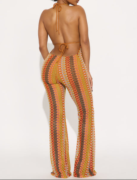 Sklyer Crochet Flare Jumpsuit