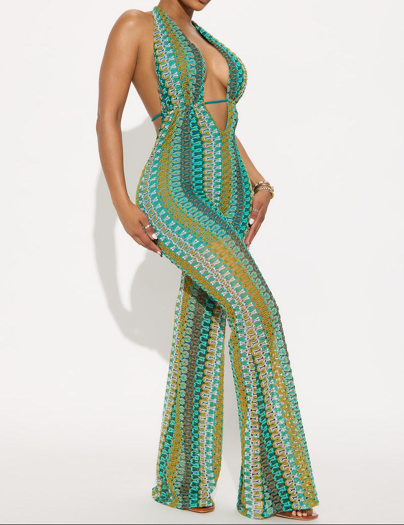 Crochet Flare Jumpsuit