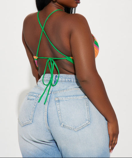 Swirl Crochet Top - Pink/combo